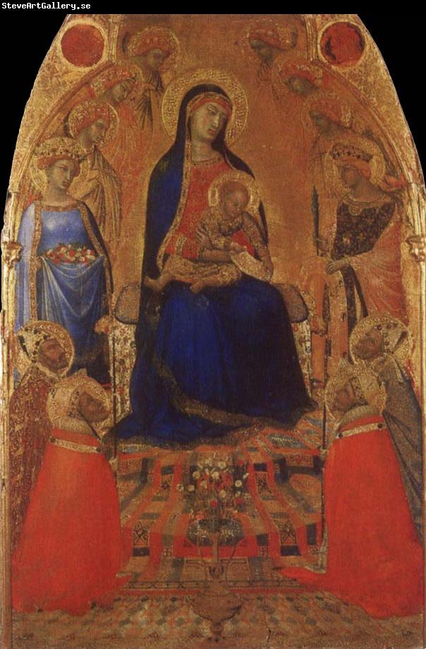 Ambrogio Lorenzetti Madonna and Child Enthroned with Angels and Saints